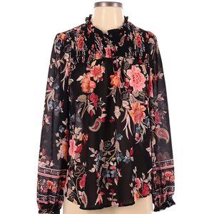 Ann Taylor LOFT Paisley Floral Print Long Sleeve Blouse